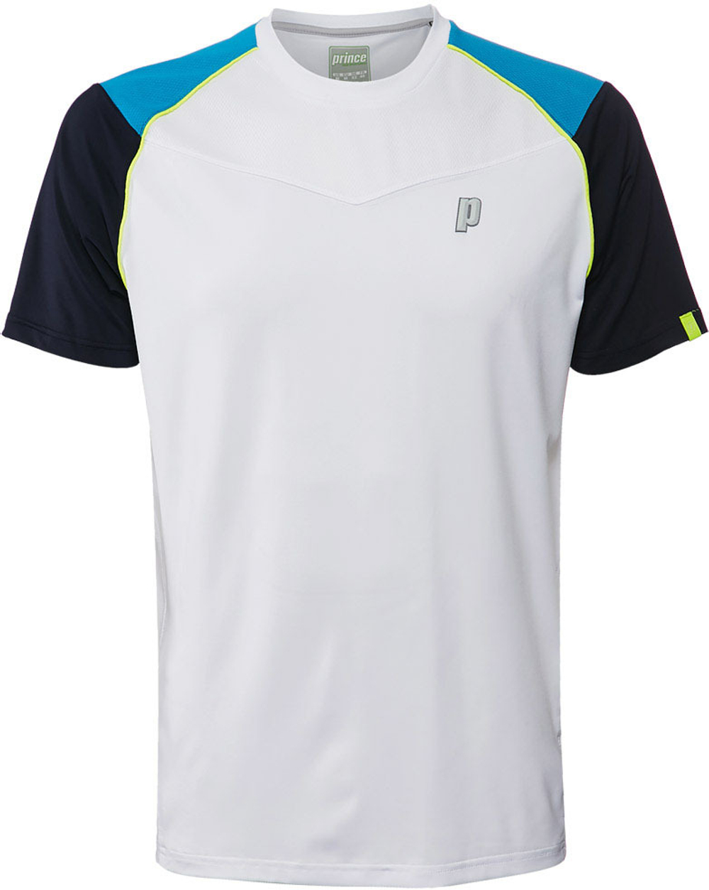 Футболка для мальчика теннисная Prince Shoulder Panel Crew - white/aqua