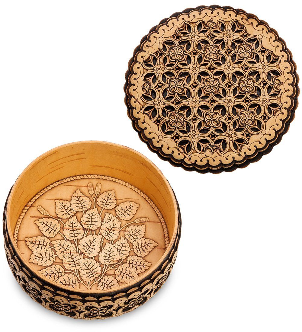 Народные промыслы BST-408 Шкатулка прорезная (береста, прорезная)