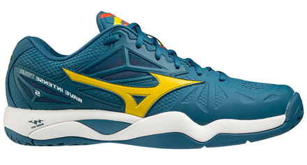 Мужские кроссовки теннисные Mizuno Wave Intense Tour 5 AC - moroccan blue/high visibility/white