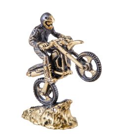 Народные промыслы AM-3925 Фигурка «Мотоциклист Эндуро» (латунь)