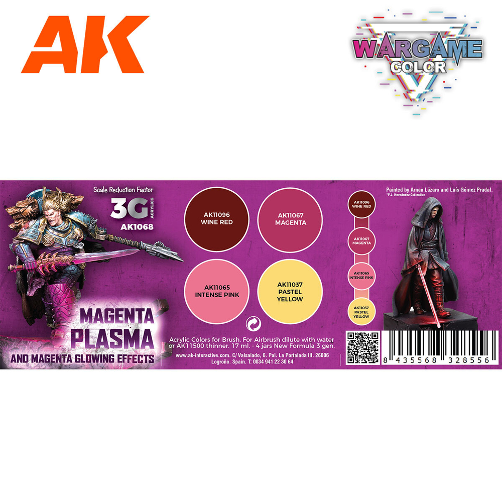 Набор красок AK interactive Wargame Color Set Magenta Plasma And Glowing Effects
