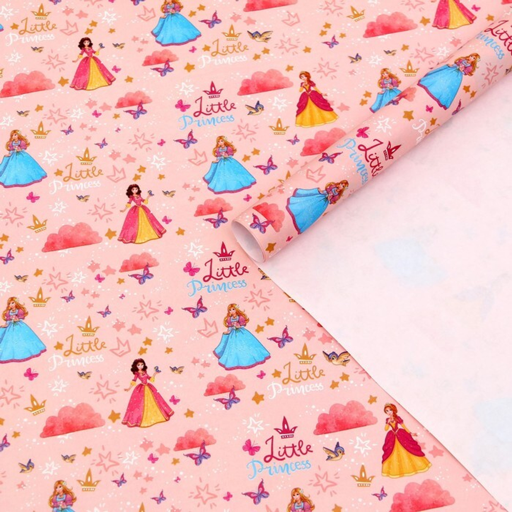 Бумага упаковочная крафтовая "Принцесса" 50 х 70 см.