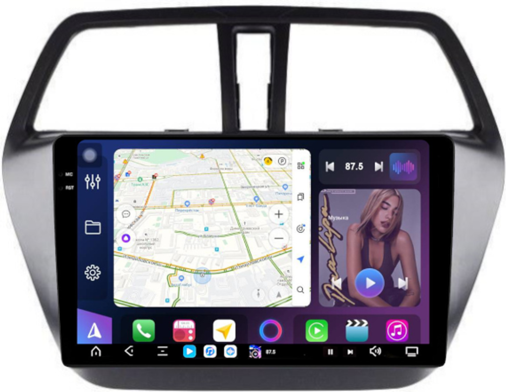 Магнитола Suzuki SX4 2 2013-2021 - FarCar GX337M монитор 9.5" 2K QLED на Android 14, TS20, 6+128Гб, CarPlay, 4G SIM-слот