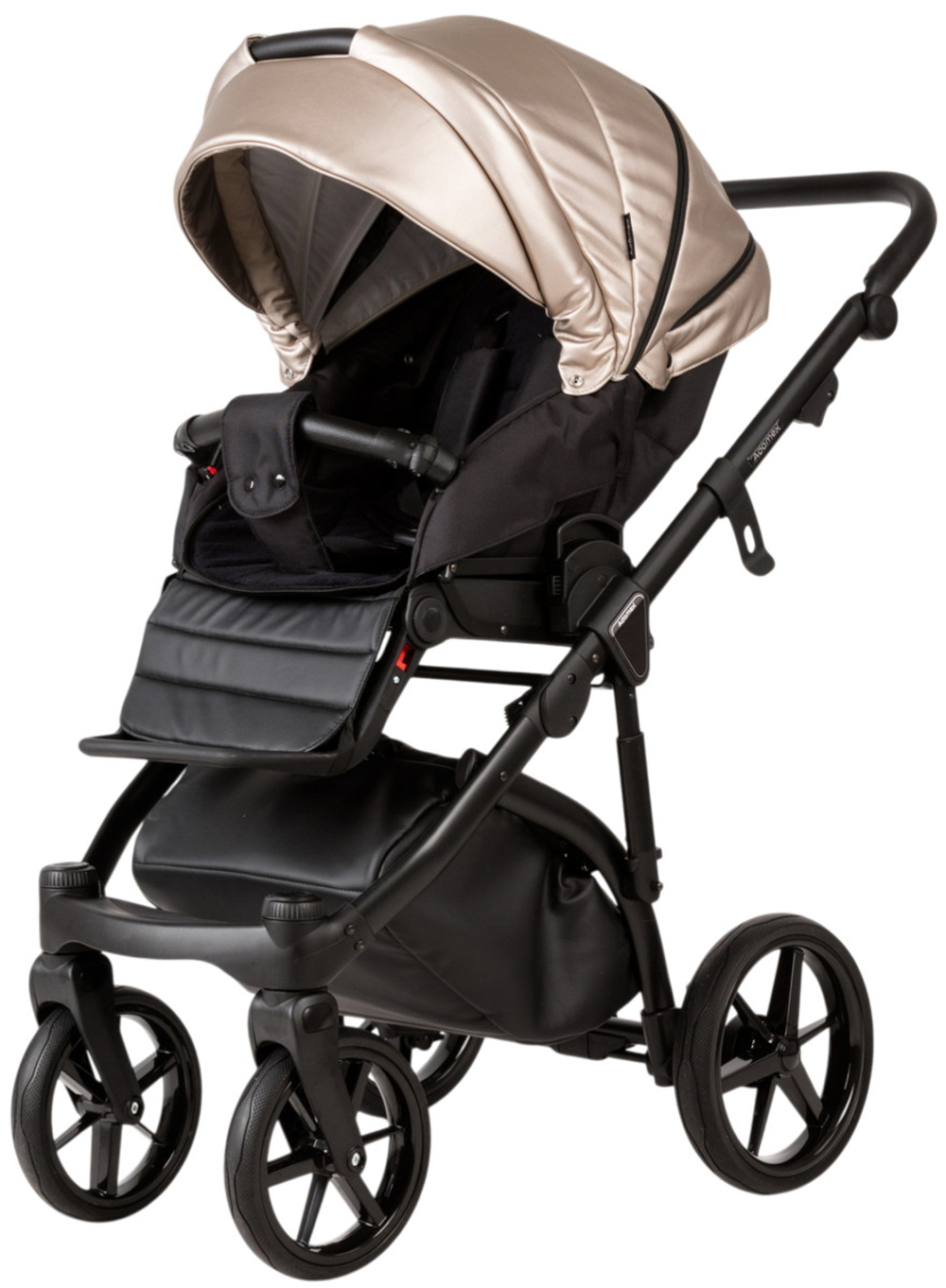 Детская коляска Adamex Nola Deluxe 2 в 1 N-SD10 (СВ.БЕЖ КОЖА + БЕЖ.ПЕРЛ.КОЖА)