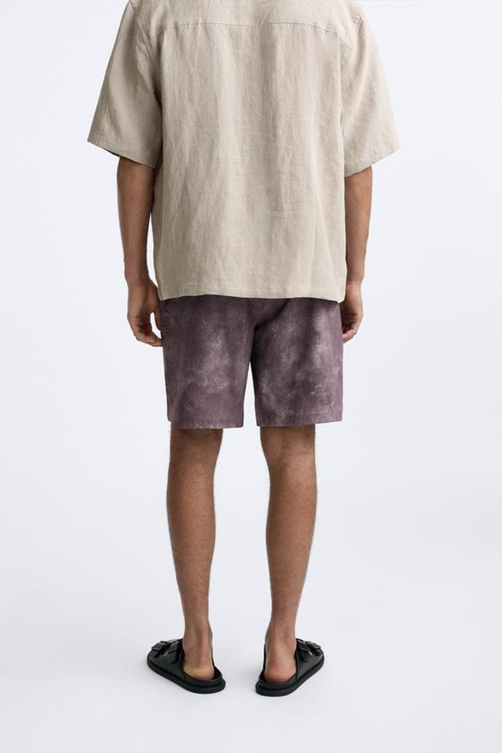 ZARA ДЛИННЫЕ ПЛАВКИ С ПРИНТОМ В ВИДЕ БРЫЗГ, ОТТЕНКИ ФИОЛЕТОВОГО