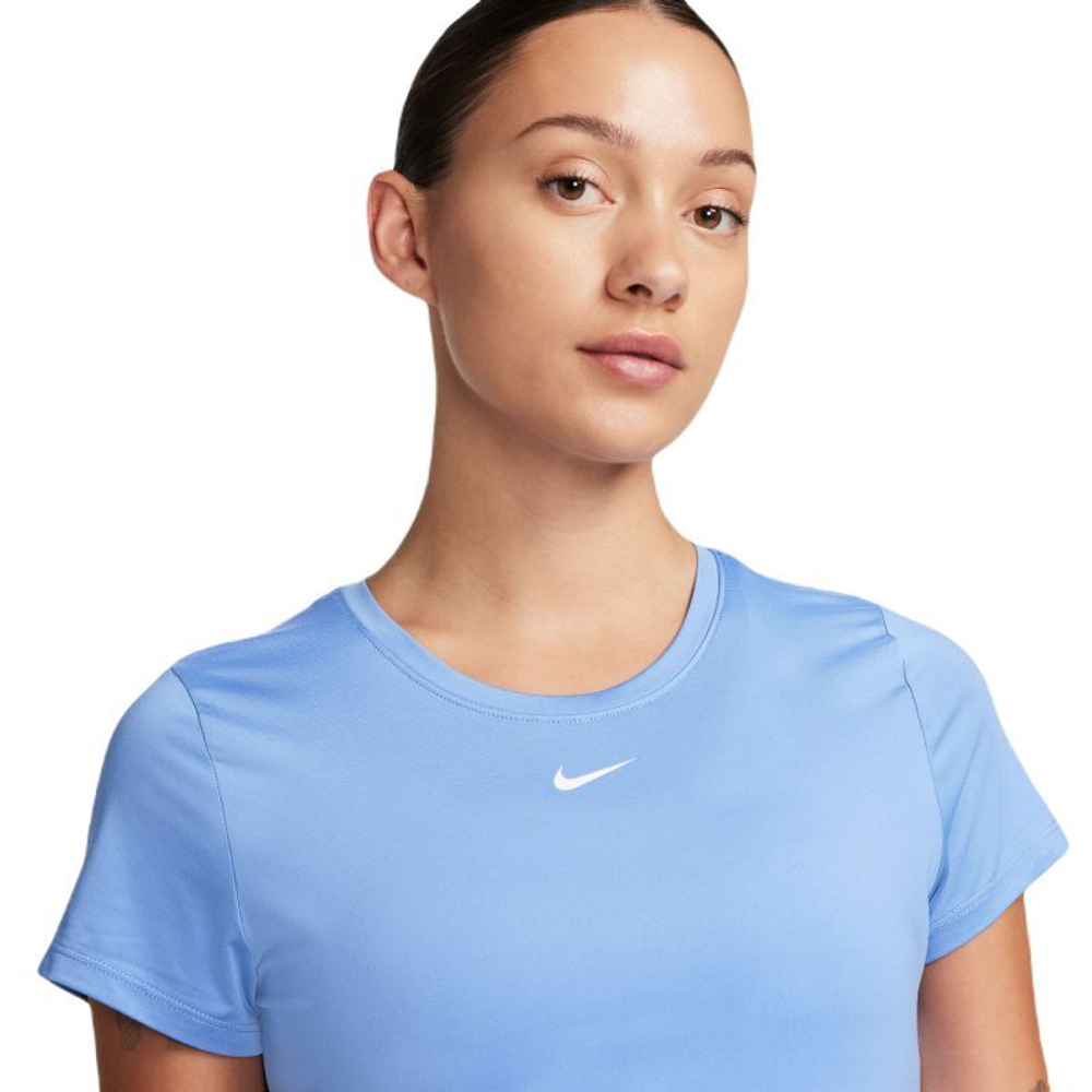 Женская теннисная футболка Nike One Dri-Fit Short Sleeve Slim Top - polar/white