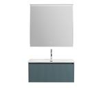 Тумба с раковиной подвесная BelBagno UNO-800-1C-SO-AO Голубой матовый, раковина белая BB-8099-80