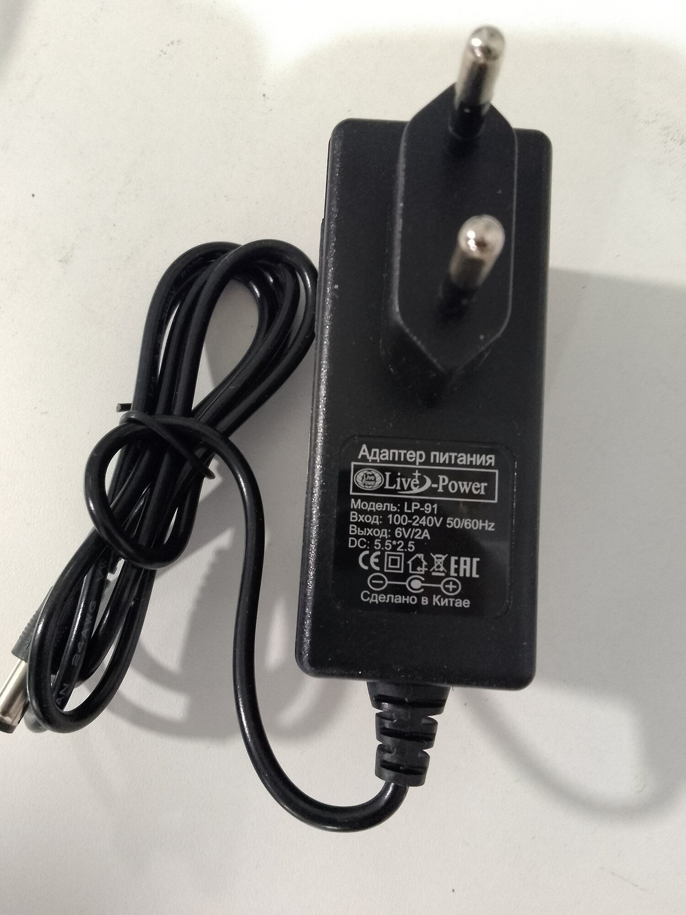 Блок питания Live Power LP-91 6V 2A штекер 5,5*2,5