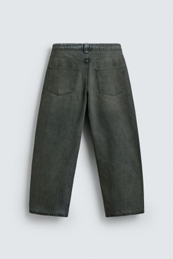ZARA ДЖИНСЫ СВОБОДНОГО КРОЯ, ЗЕЛЕНОВАТО-СИНИЙ