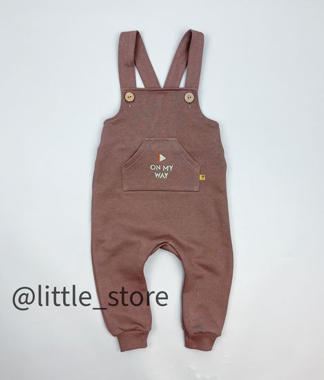 Полукомбинезон из футера с начесом, Коричневый