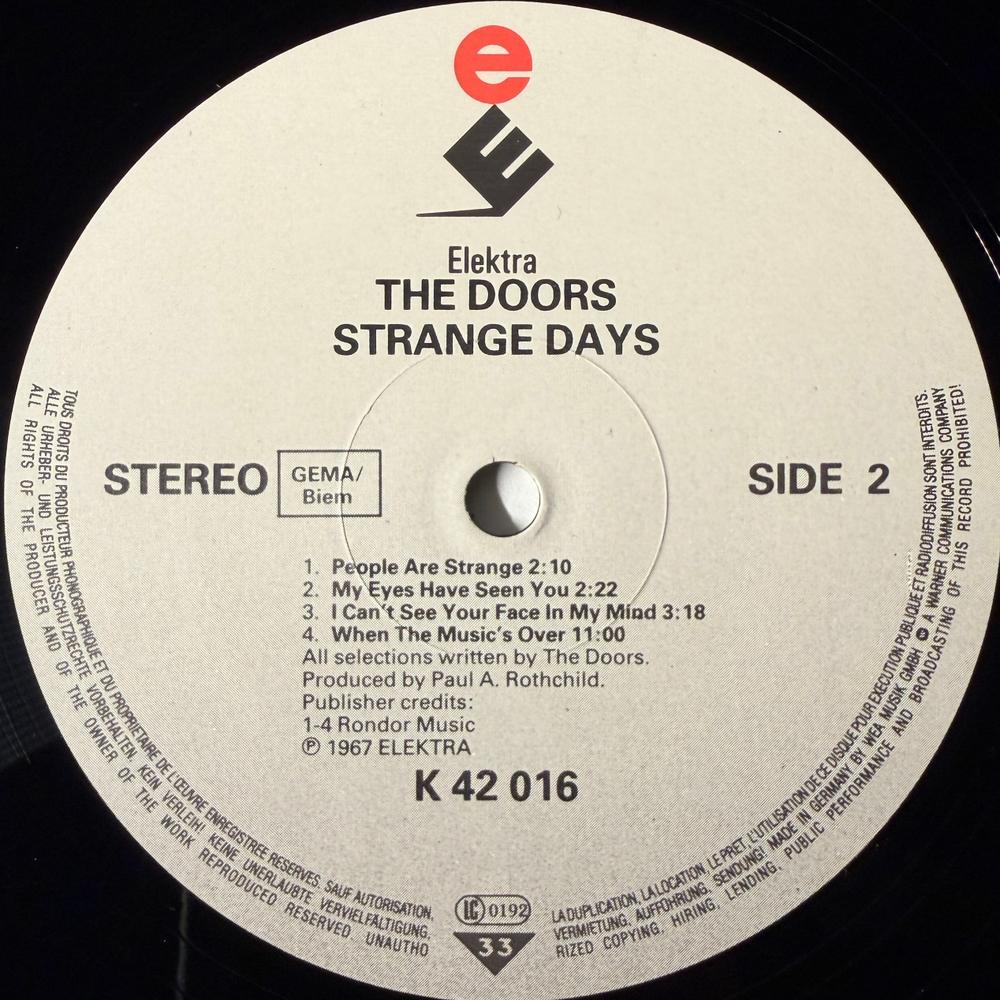 The Doors ‎– Strange Days (Германия)