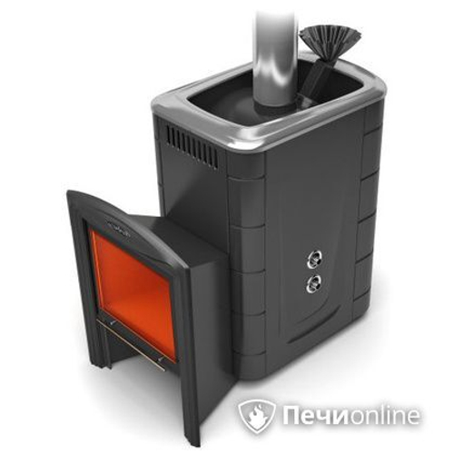 Печь для бани TMF Гейзер 2014 Inox Витра с теплообменником антрацит