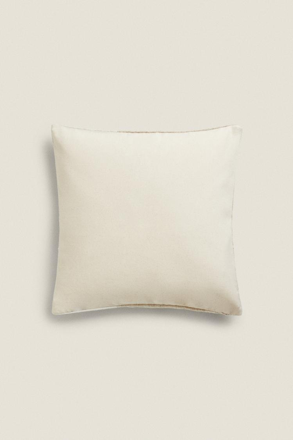 ZARA HOME ХЛОПКОВЫЙ ЧЕХОЛ ДЛЯ ДЕКОРАТИВНОЙ ПОДУШКИ С ВЫШИВКОЙ В ПОЛОСКУ, СВЕТЛО-БЕЖЕВЫЙ