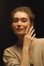 Кольцо Crystal Drop с черной шпинелью