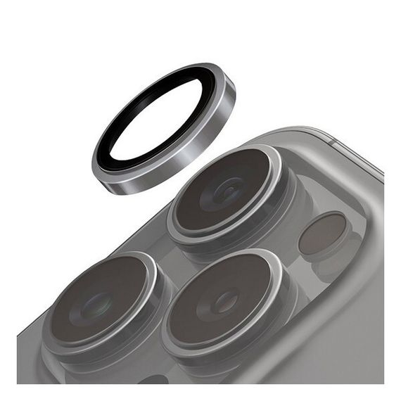 Защитное стекло для камеры Uniq OPTIX Prime Sapphire Stainless steel для iPhone 16 Pro/16 Pro Max (IP6.3P-6.9P(2024)-SSFSLENSGRY) Grey