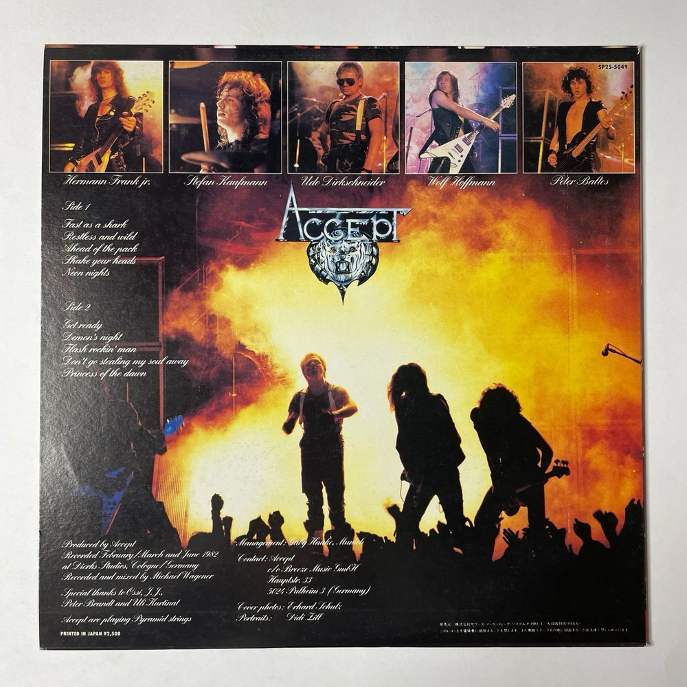 Винтажная виниловая пластинка LP Accept Restless And Wild (Japan 1983) (No Obi)