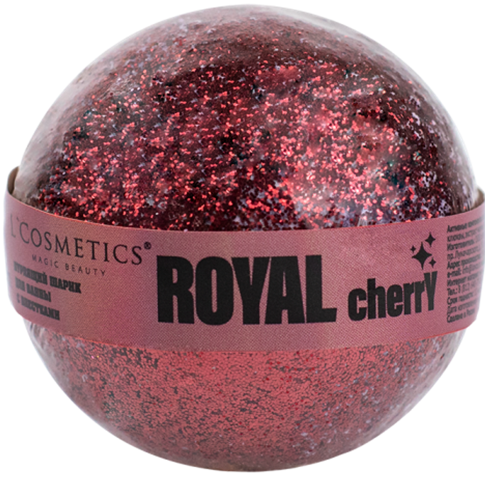 Бурлящий шар с блестками L`COSMETICS Magic Beauty Royal Cherry 120 гр
