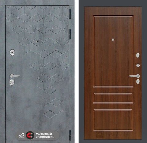 Входная дверь в квартиру  Лабиринт Бетон (Beton) 03 Орех бренди