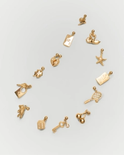 Подвеска-шарм Padlock And Key серебро 925 пробы покрытое золотом