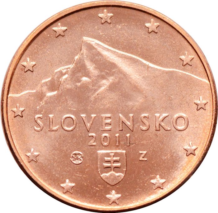 1 евроцент 2011 Словакия (1 euro cent)