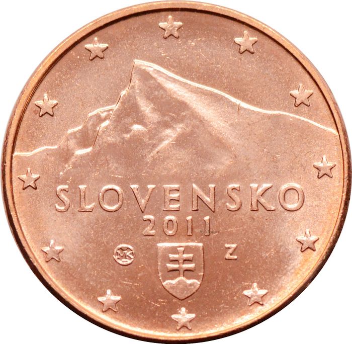 1 евроцент 2011 Словакия (1 euro cent)