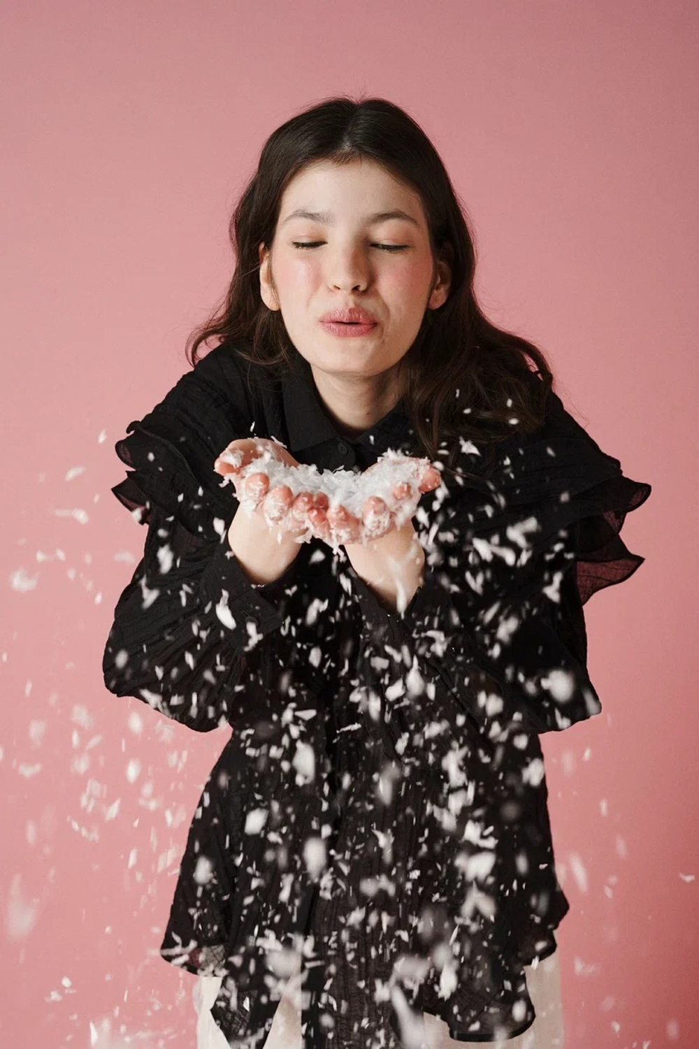 Блузка с воланами и длинным рукавом, "Карнавальная ночь"