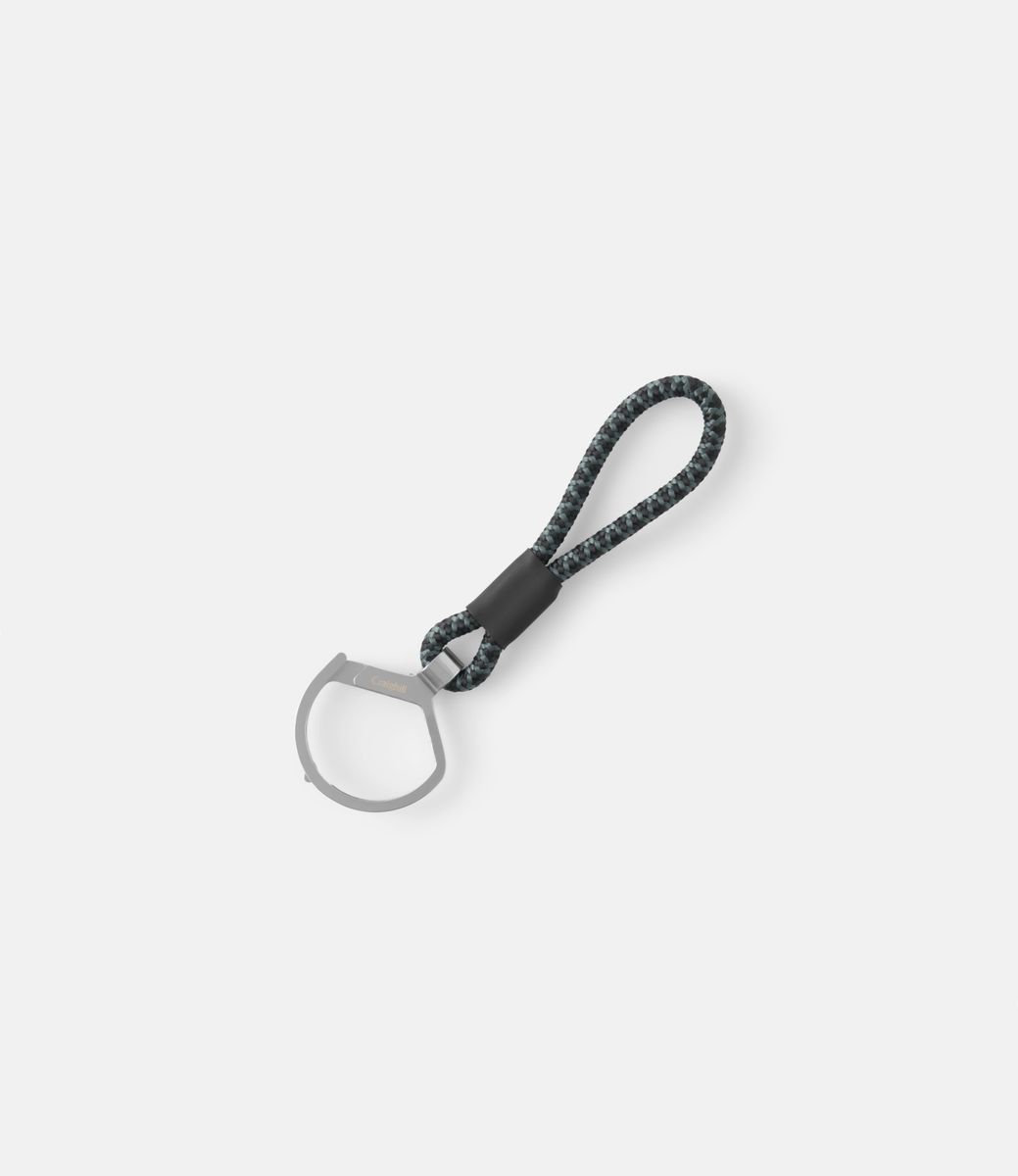 Rope Split Ring Black — ключница-карабин