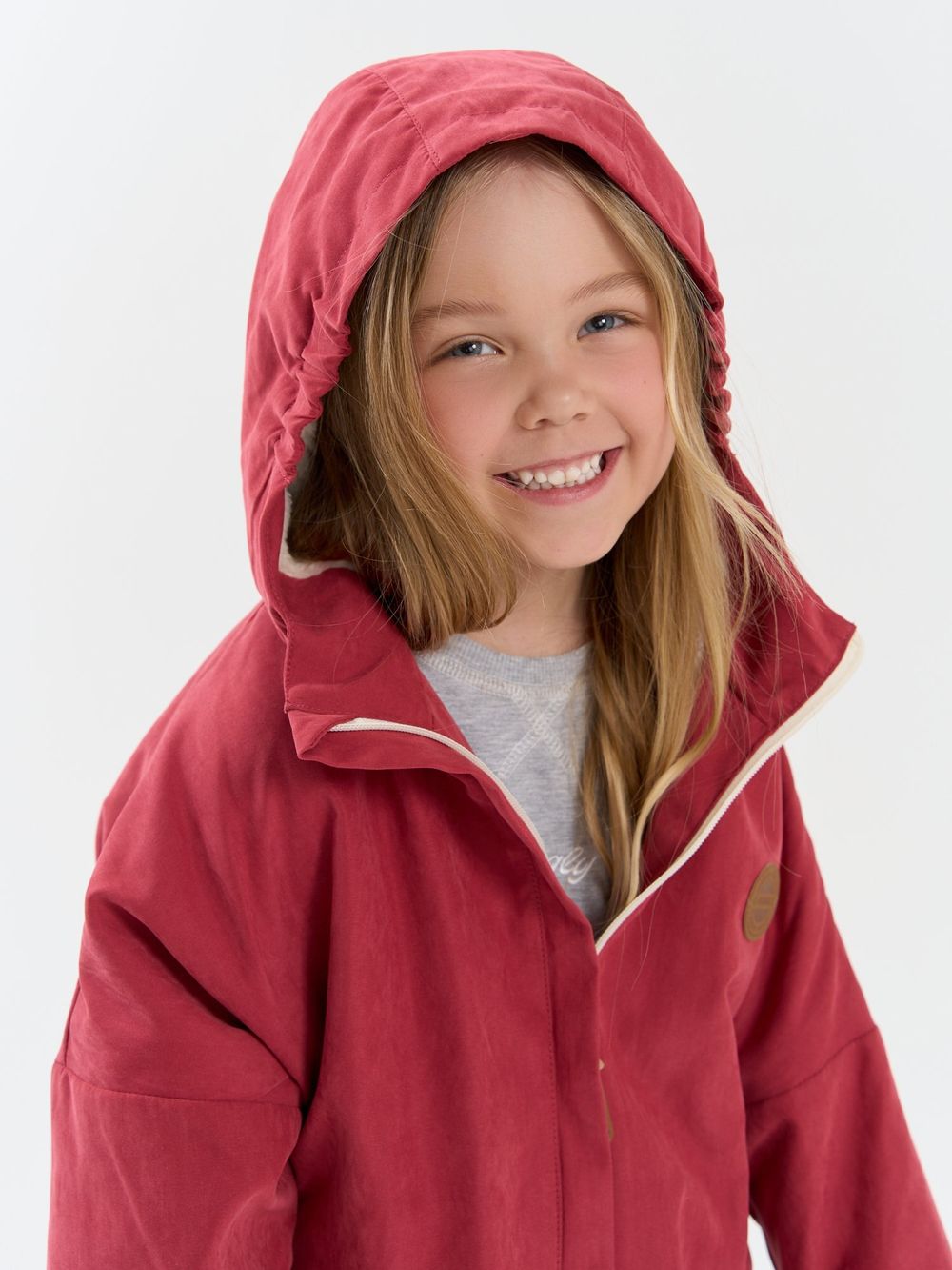 Куртка оверсайз на меху "Клюква"