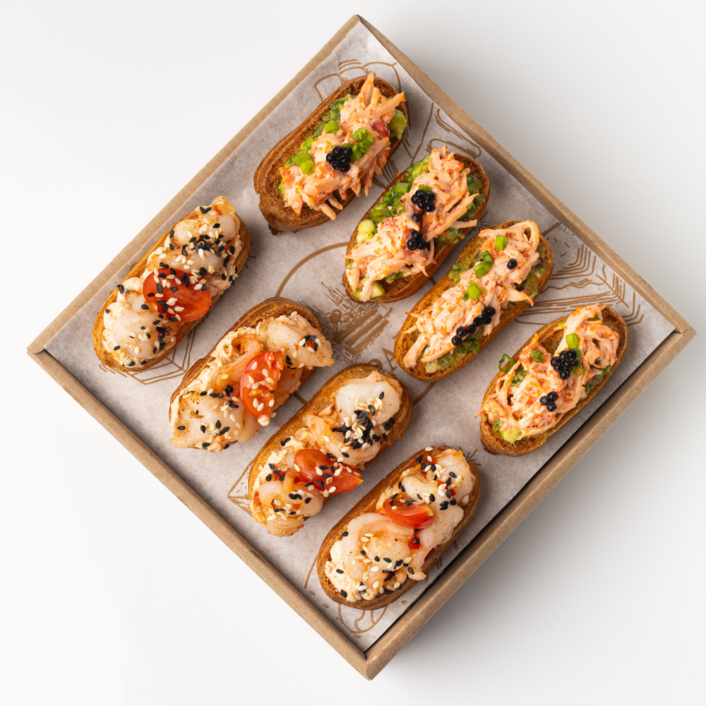 Сет мини-эклеров с креветкой СвитЧили и крабом