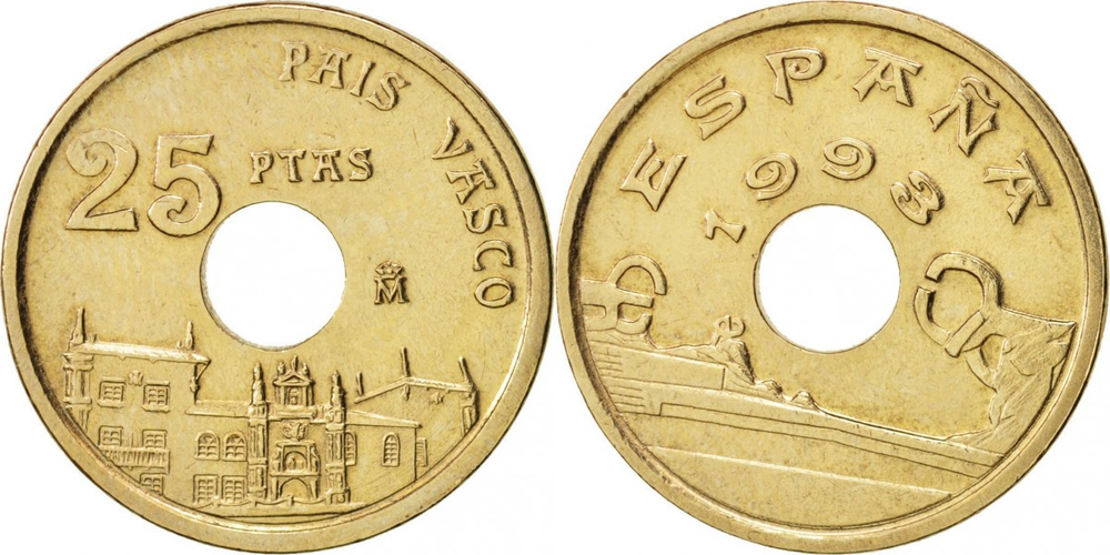 Испания 25 песет, 1993 Страна Басков XF