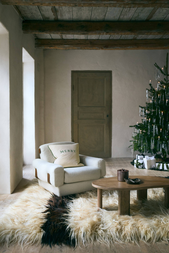 H&M HOME РОЖДЕСТВЕНСКИЙ ЧЕХОЛ НА ПОДУШКУ С ПРИНТОМ, ЗЕЛЕНЫЙ/ЭКРЮ