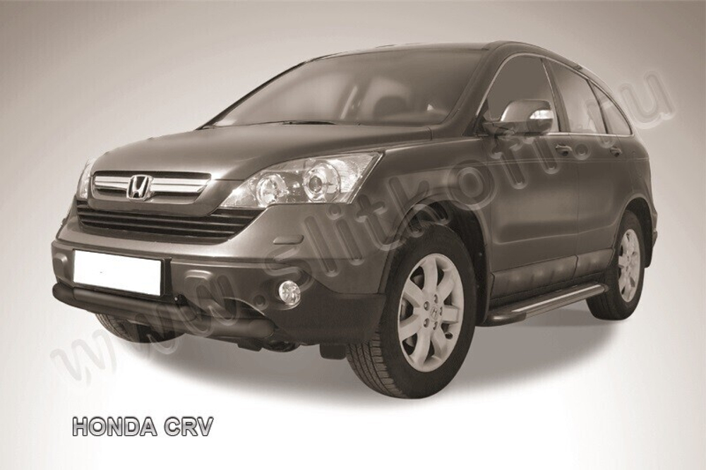 Защита переднего бампера Honda CR-V (2006-2009) d76+d57 черная