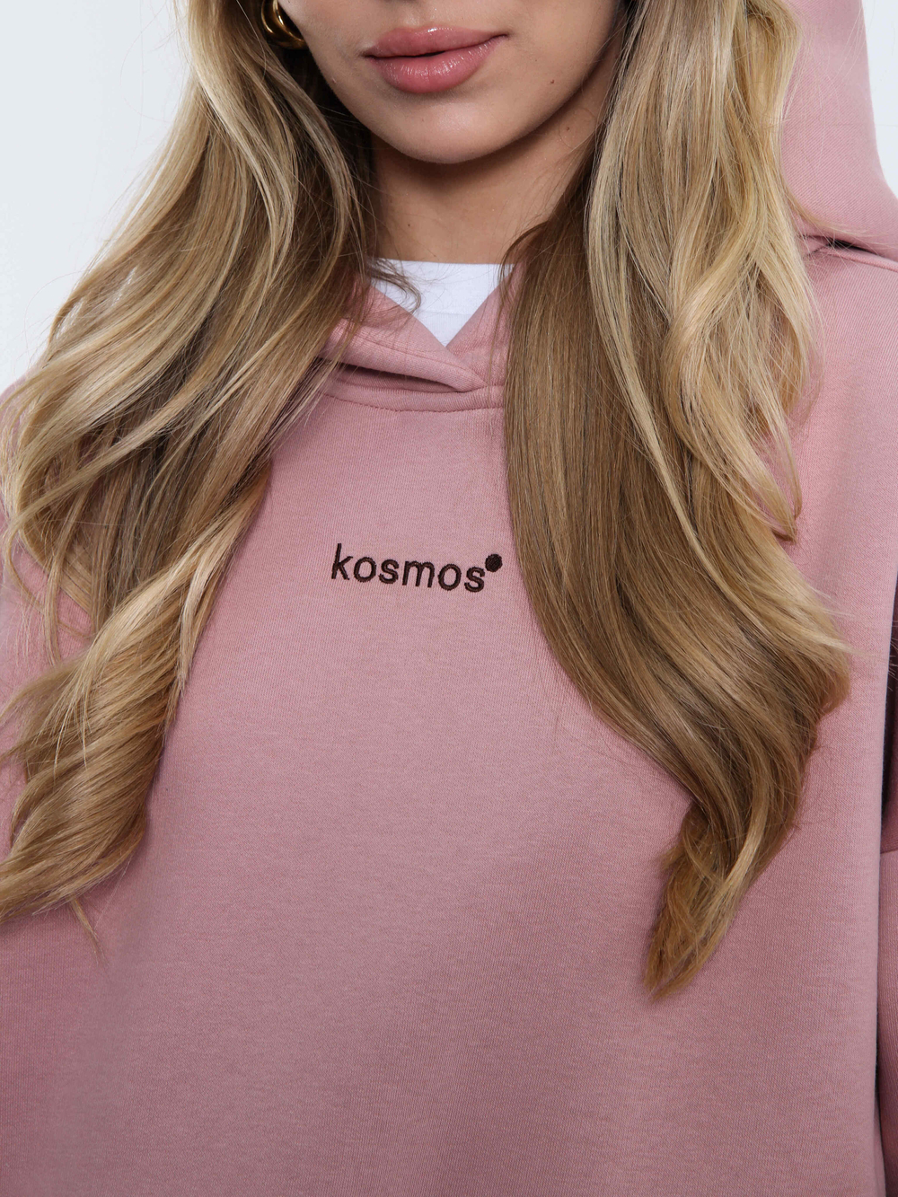 Худи женское оверсайз с начесом basis Розовая Пудра