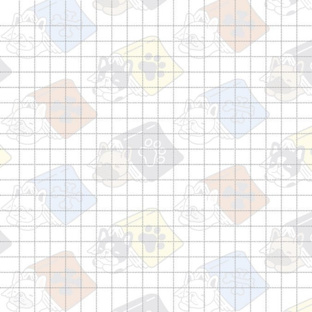 Блокнот 130х130 мм, скрепка, Контэнт-Канц, ламин. картон, выб.лак, 32 л., диз. внутр блок в клетку, "Французские бульдоги", чёрный