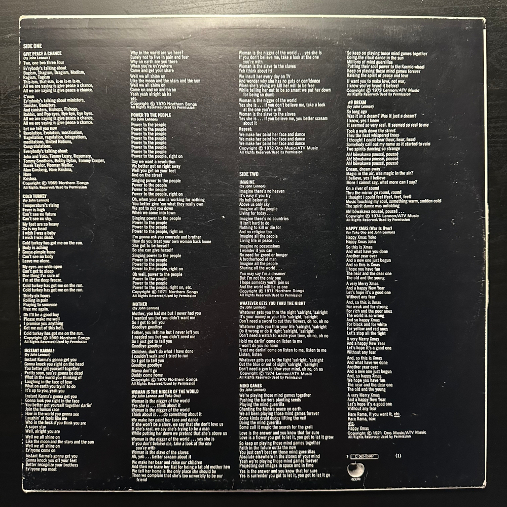 Lennon, Plastic Ono Band - Shaved Fish (Швеция 1975г.)