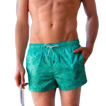Мужские шорты для плавания бирюзовые с принтом DOREANSE 3840