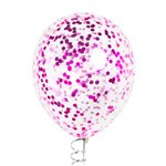 Шар с конфетти фуксия 32 см (БГ-17)