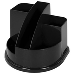 Подставка-органайзер BRAUBERG STYLE, 5 отделений, 132×122×108 мм, черная, 2 штуки в комплекте.