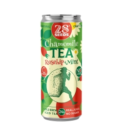 Ромашковый чай «Колд брю» Шиповник и Мята 28SEEDS, мягкий травяной чай в банке, вид спереди