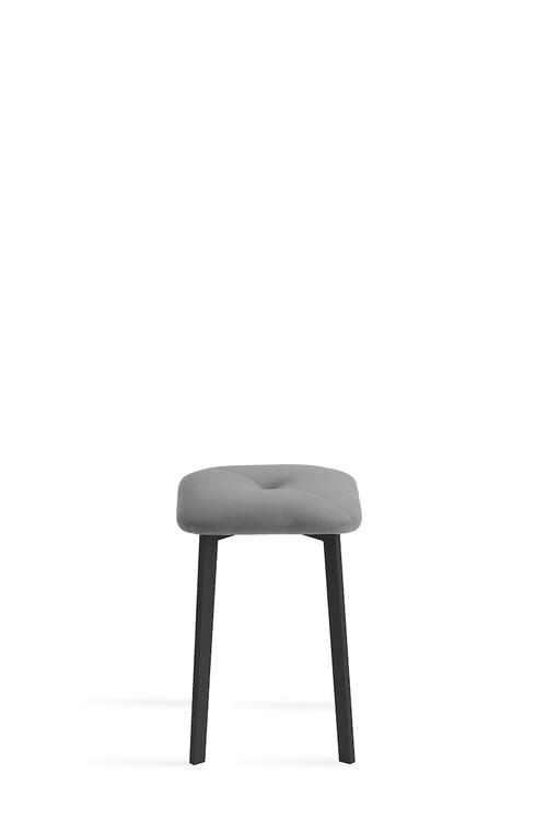 Табурет Фьюжен (Velutto 08 (серый);Опора 21 Фьюжен профильн (С++)(Черная)) категория до 700 STELLA