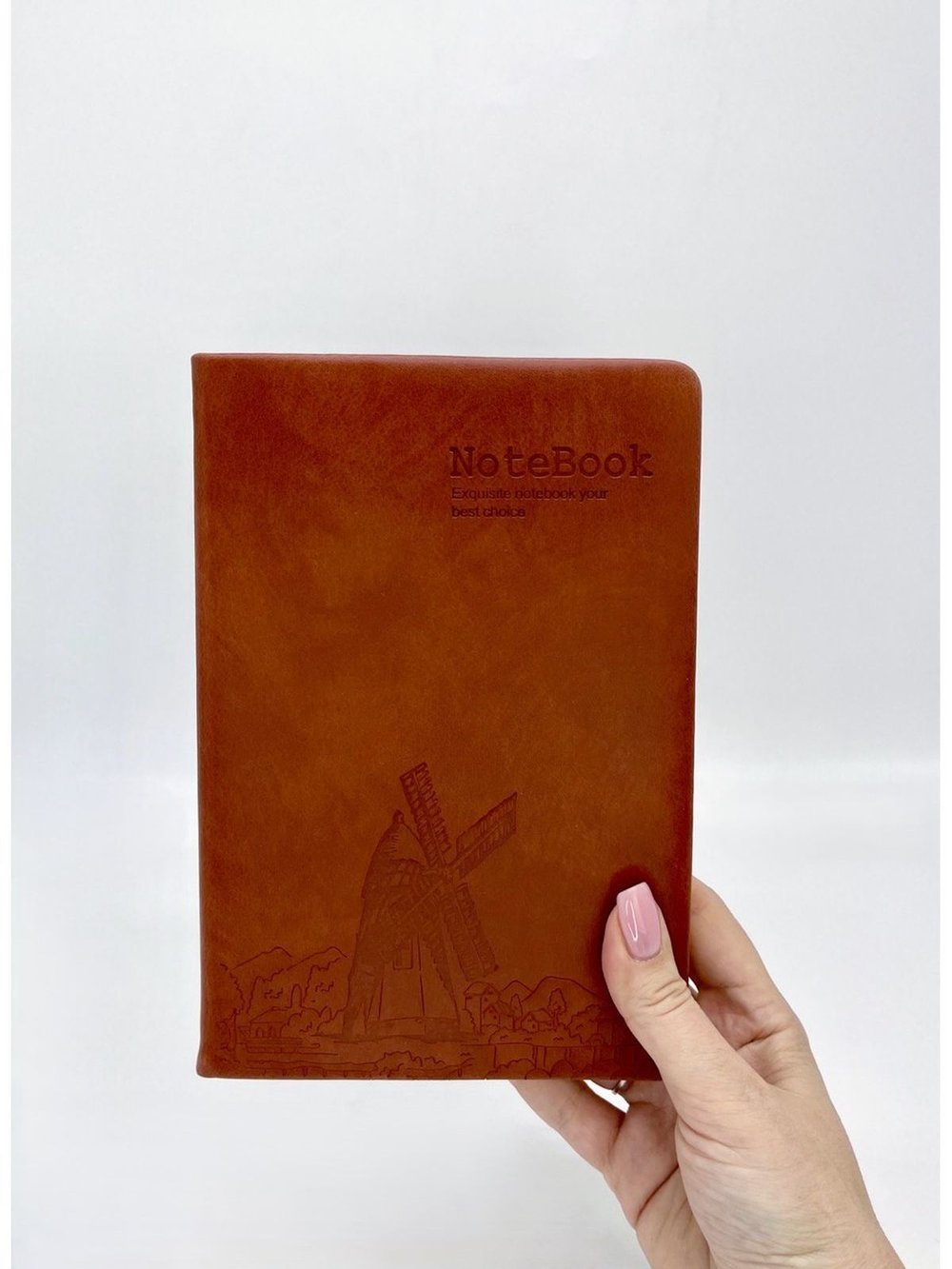 Блокнот 128 л А5 линейка мельница коричневый (7675-2)