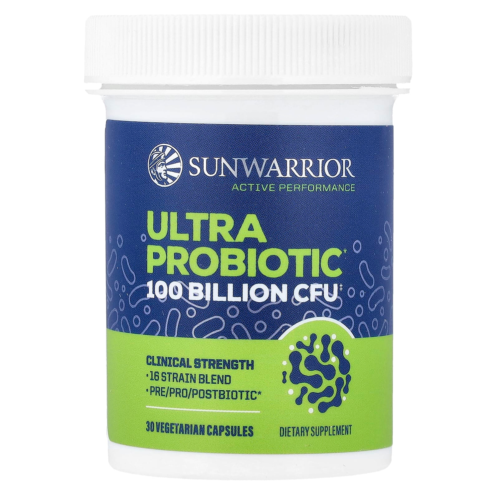 Sunwarrior, ультрапробиотик, 30 вегетарианских капсул