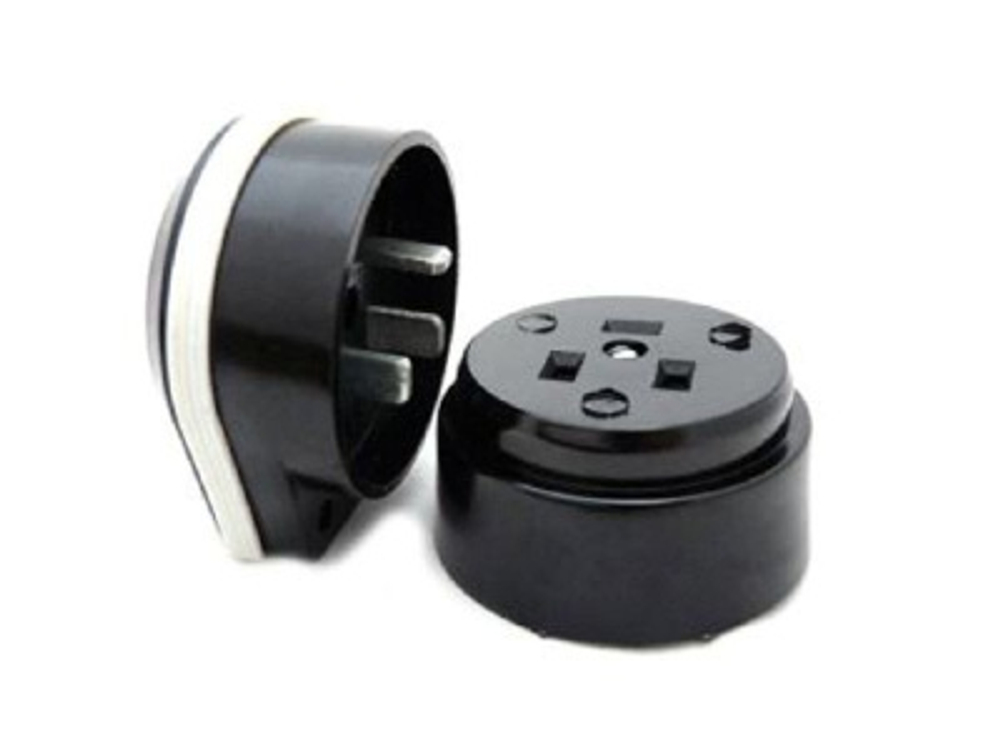 Разъем РШ-ВШ 2Р+РЕ ОУ черный 32А 250В TDM