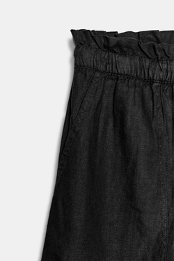 ZARA ШОРТЫ ИЗ 100% ЛЬНА — ZW COLLECTION, ЧЕРНЫЙ