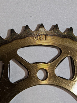 Ведомая звезда задняя 428H-43 (сталь, закаленные зубья) для мотоциклов и питбайков