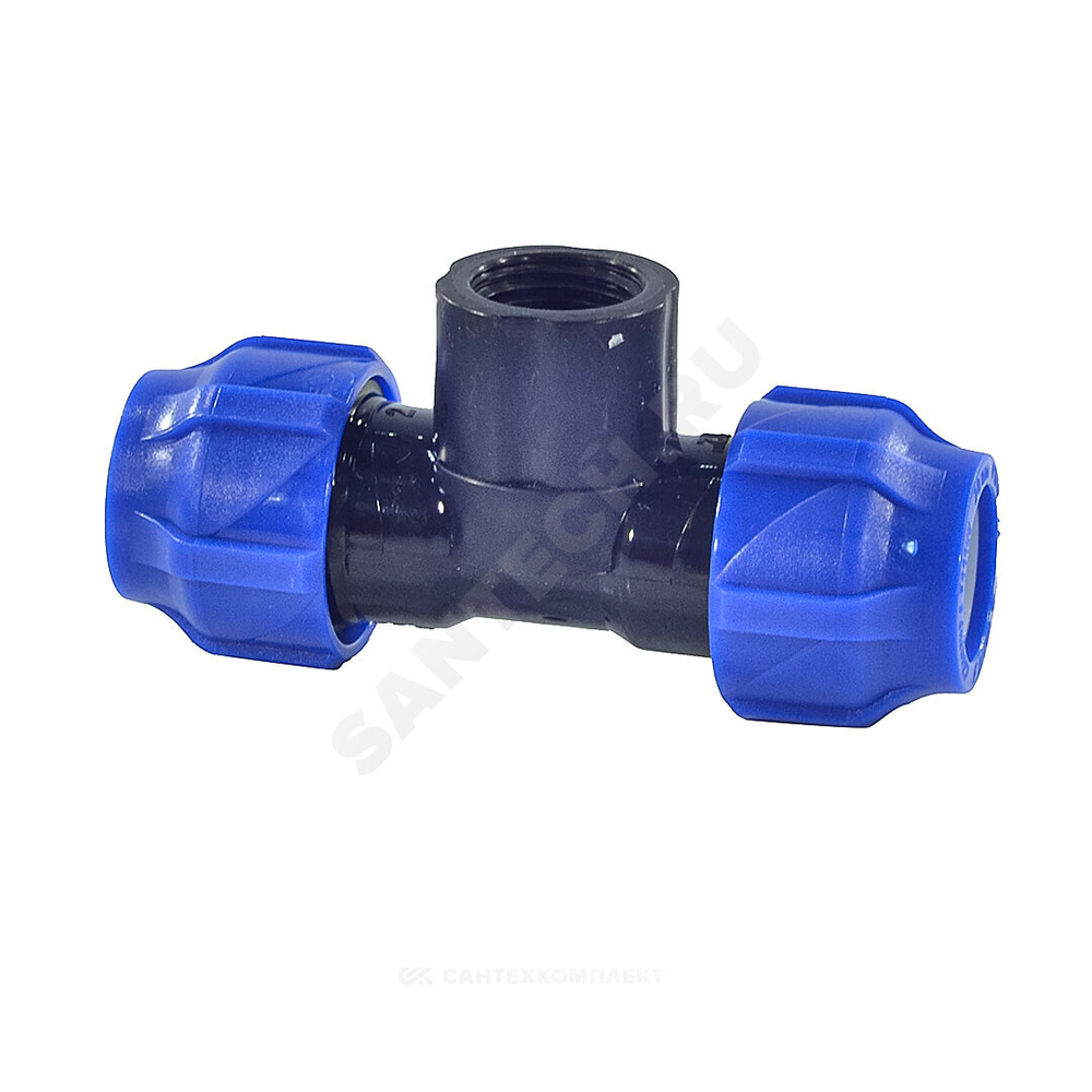 Тройник компрессионный ПЭ Дн 20х1/2"х20 ВР Ру16 VALFEX 1210012001220