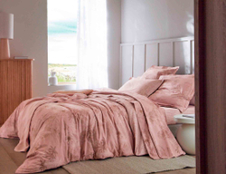 Постельное белье CARNET DE VOYAGE rose the Blanc des Vosges 2 спальное евро Розовый