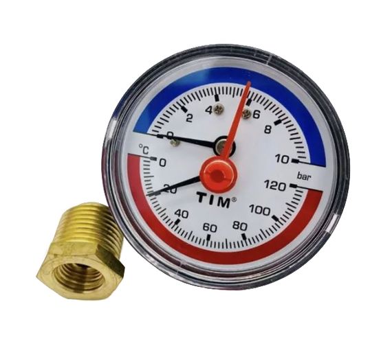 Термоманометр аксиальный 10 бар TIM
