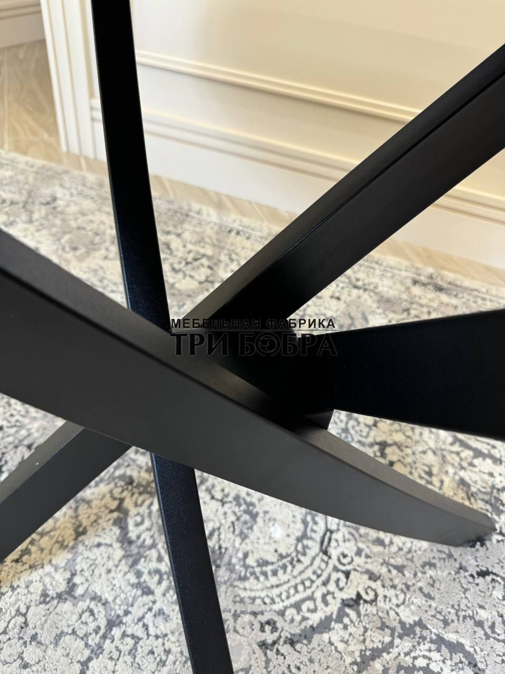 Стол круглый раздвижной "Лофт", черный каспий