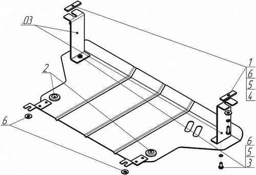 Усиленная защита Motodor картера двигателя. 2 мм, сталь. для Mercedes Sprinter 2006-2018 арт.01225